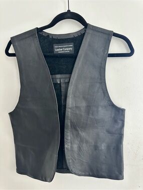 Men's Black Leather Vest